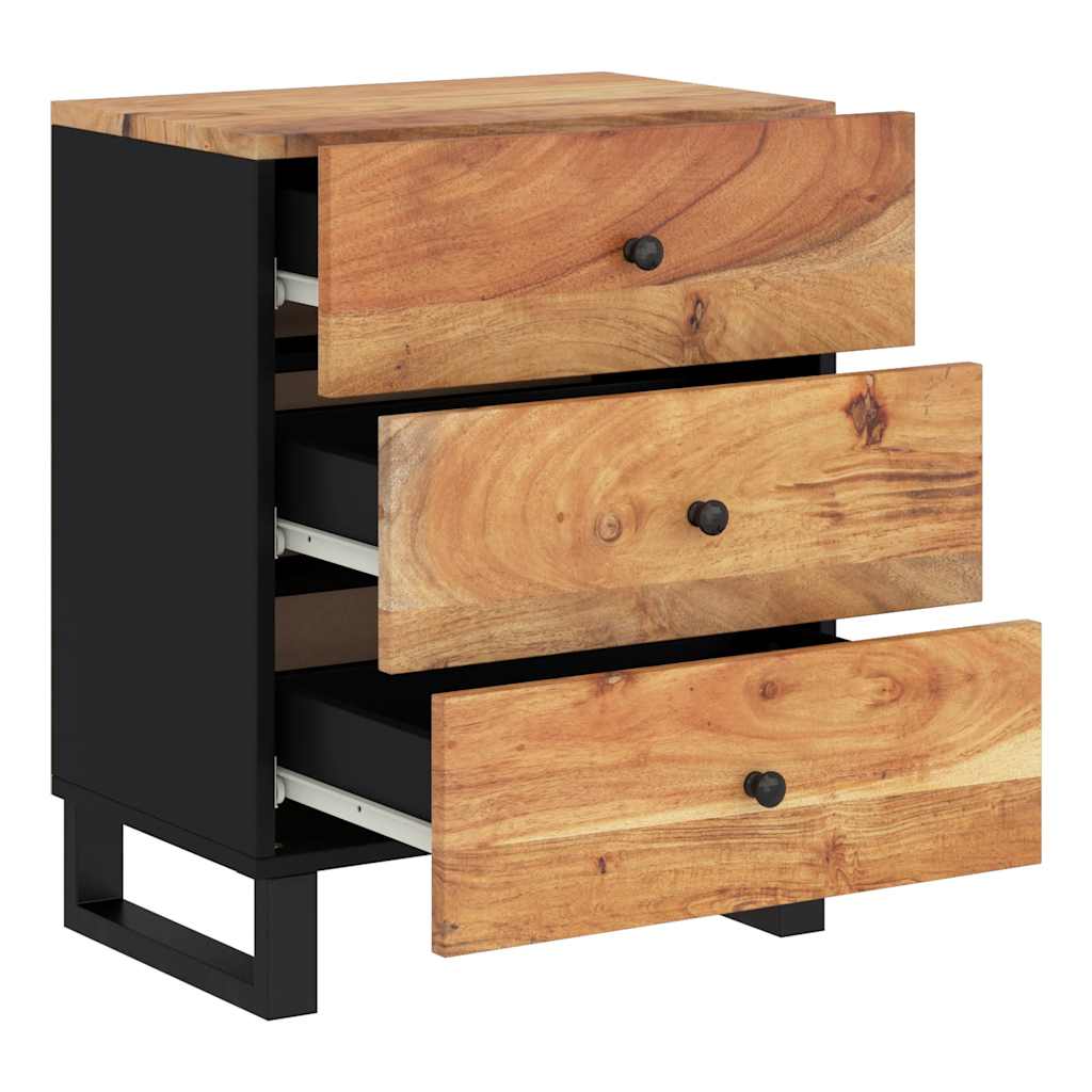 Nightstand 50 x 33 x 62 cm Solid Acacia Wood & Engineered Wood