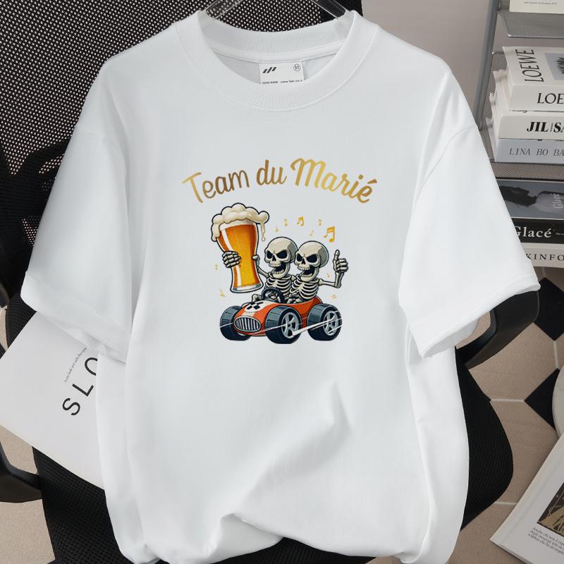 Future Groom Team Groom Short Sleeve Tees 260G 100 Cotton Tshirts French Mens EVG Single Farewell Wedding Party Tops M13
