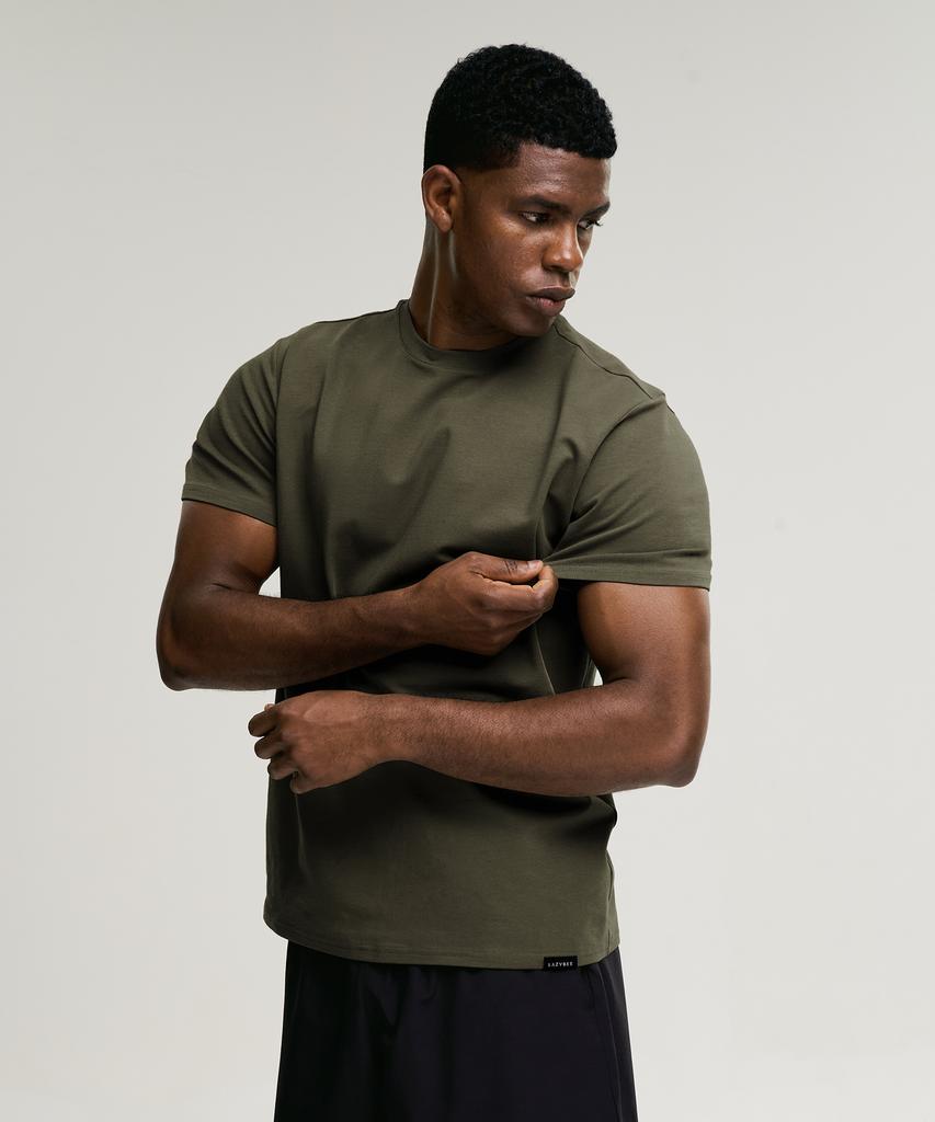 Leijibi [3Pack] Fresh Cotton Muscle Fit Short Sleeve T-Shirt (6 Colors) (Type A)