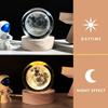 3D Månkristallkula Nattlampa, Kreativ Graverad Nattlampa USB Bords-LED-lampa med Träbas, Ljus för Hemkontorsdekoration (Måne)