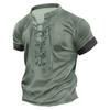 Men's Casual Lace-Up V-Neck Short Sleeve T-Shirt - Soft and Comfortable Summer Top