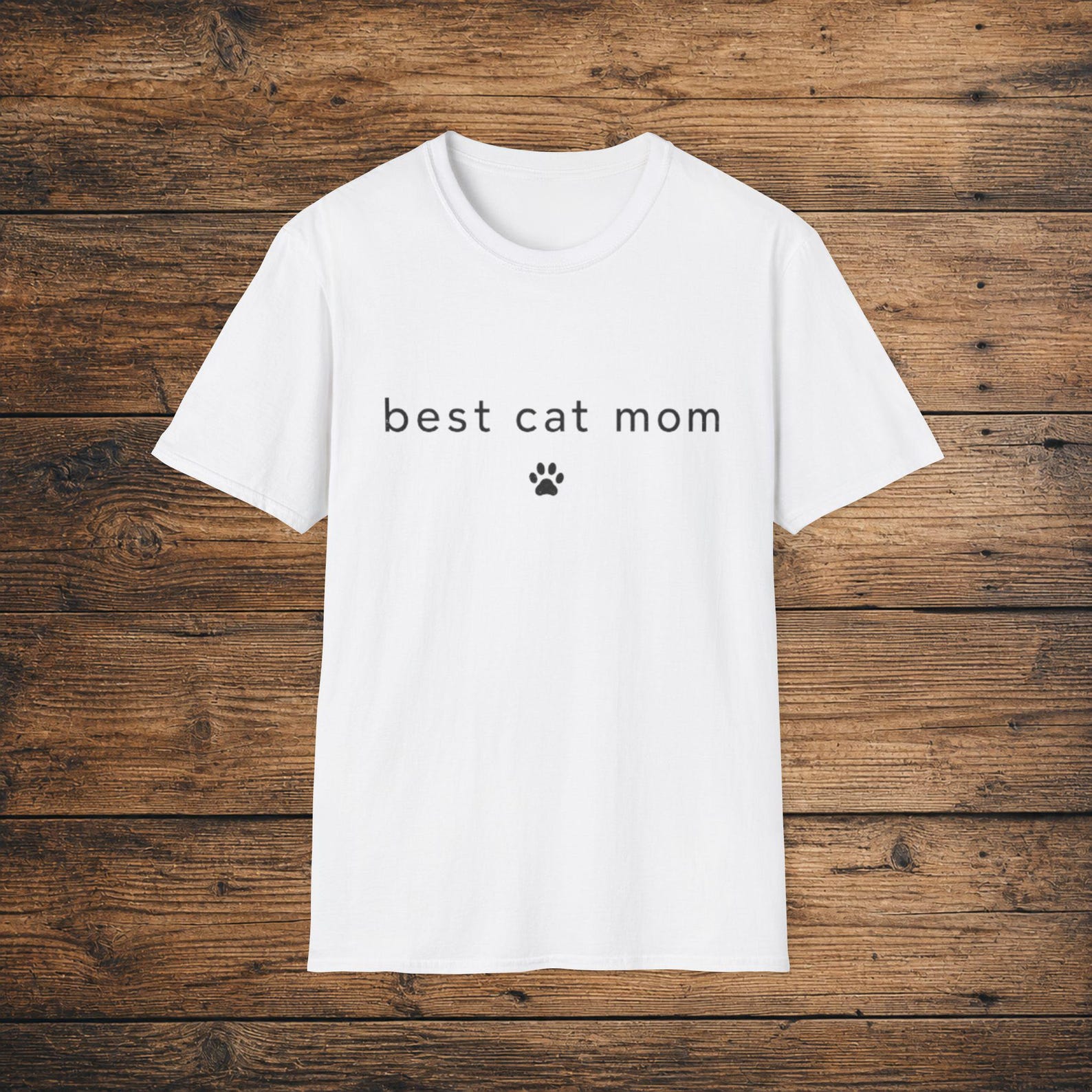 Minimalist Cat Mom Paw Print T-Shirt, Cat Lover Gift for Women S