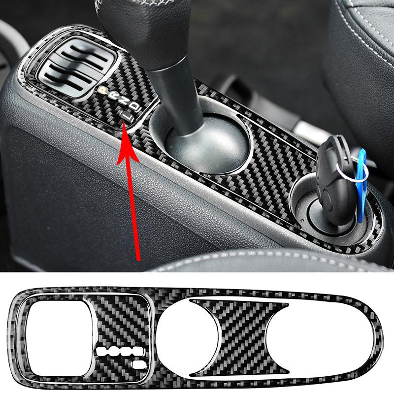 Carbon Fiber Gear Shift Panel Decoration Patch Car Stickers For Mercedes Smart 451 Fortwo Inteior Accessories