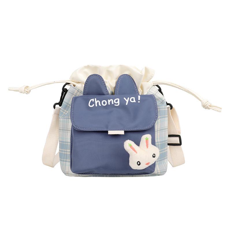 Cute little bag female, new trendy cartoon bucket bag literary student canvas bag shoulder messenger bag