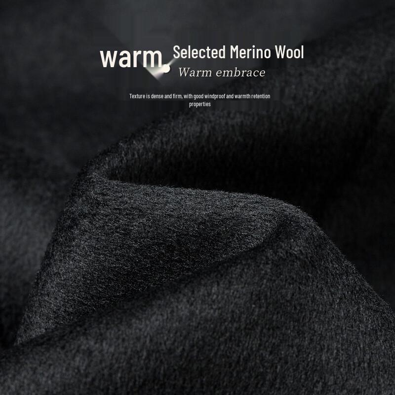 Men's Merino Wool Blend Winter Overcoat with Removable Goose Down Liner