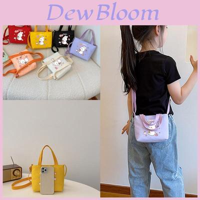 Cute Cartoon Rabbit Strawberry Print Children Shoulder Canvas Bag For Daily Use