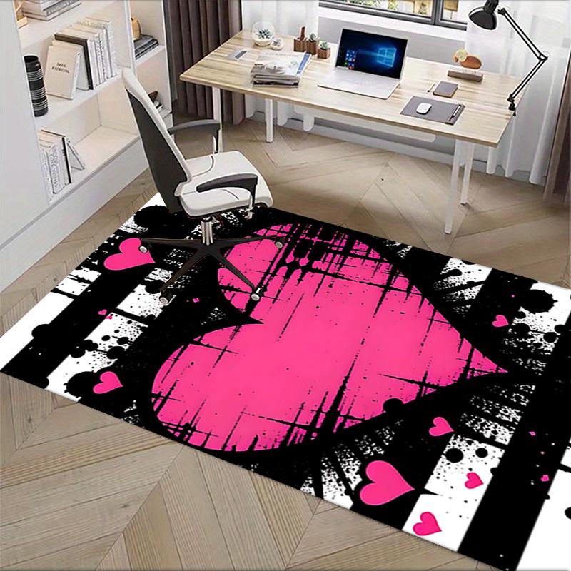 Herz Graffiti Thema Stuhlmatte Büro Teppich Übergröße Teppich für Heimdekor, Sofateppich, Schreibtischmatte, Geschenkidee für Büro und Wohnzimmer