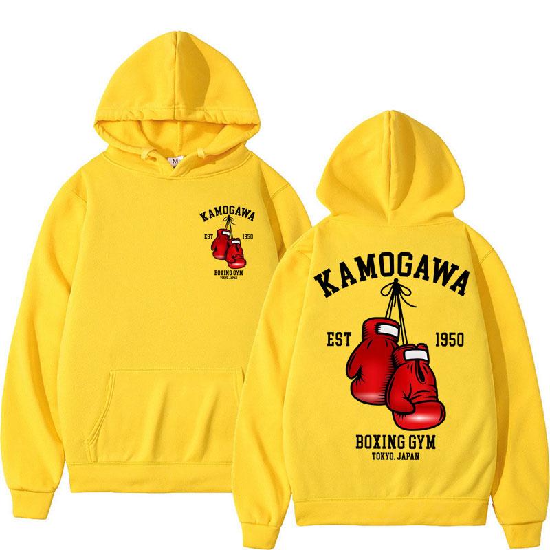 Anime Hajime No Ippo Kamogawa Boxing Gym Hoodie Trend Manga Makunouchi KGB Vintage Long Sleeve Loose Sweatshirt