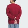 Adidas Originals Adicolor FW24 Oversized Gola Redonda Esportes Retro Solta Manga Longa Estilo College Gola Redonda Moletom Masculino Moletom Carmesim JN9789
