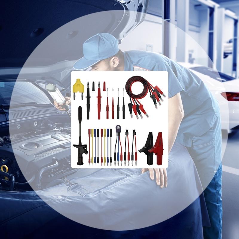 25-teiliges Set zum Prüfen elektrischer Anschlüsse, Multimeter-Messleitungen mit Prüfspitzen, Kfz-Schaltungsprüfleitungen