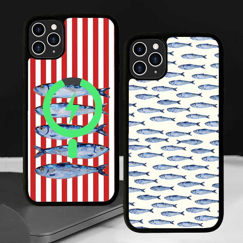 Sardines For Magesafe Magnetic Wireless Charge Case For IPhone 17 16 11 12 13 14 15 Pro Max Plus