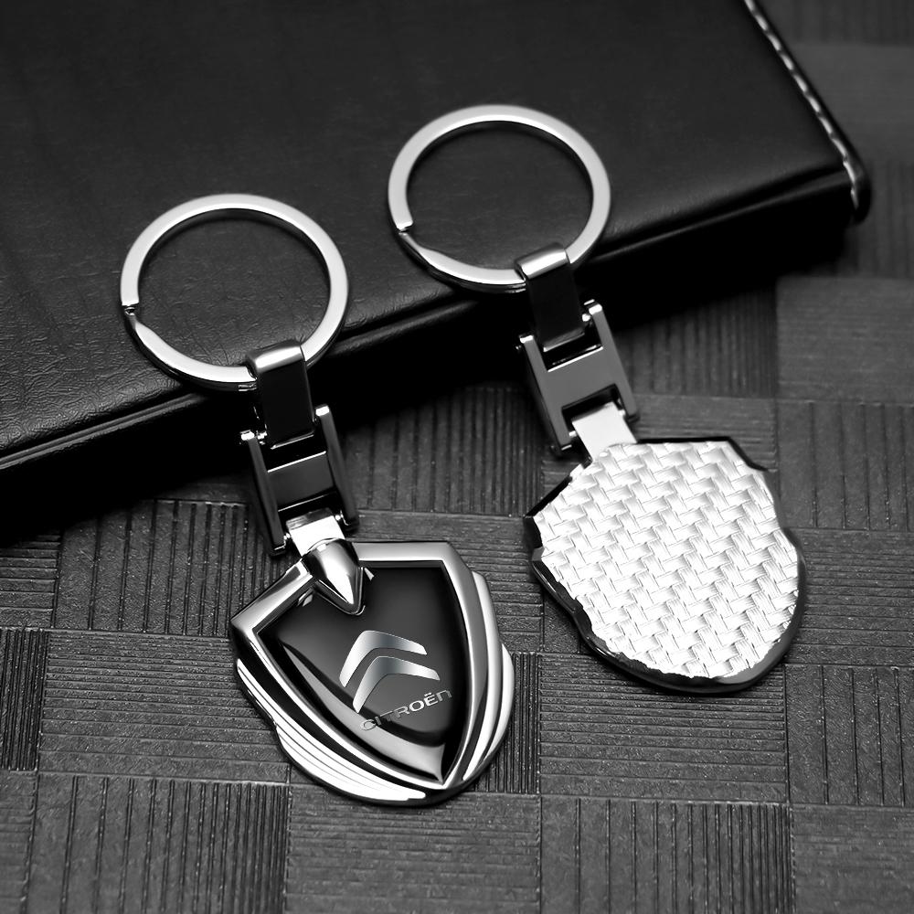 Car Styling Logo Metal Badge Keychain Key Decoration Accessories For Citroen C4 C3 C5 C1 C2 Berlingo Celysee Cactus Picasso Saxo