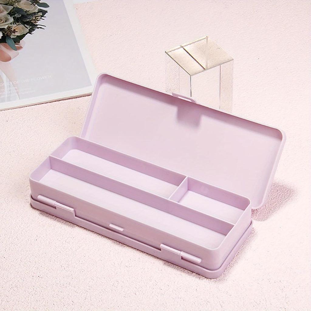 1PC Translucent Frosted Pencil Case Student Storage Pencil Case Multifunctional Double-Sided Macaron Double-Sided Pencil Case