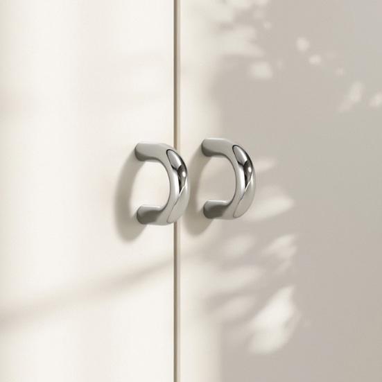 Door Knobs Polished Chrome Finish Zinc Alloy Interior Door Handle Decorative Non-Latching Drawers Cabinets Handle