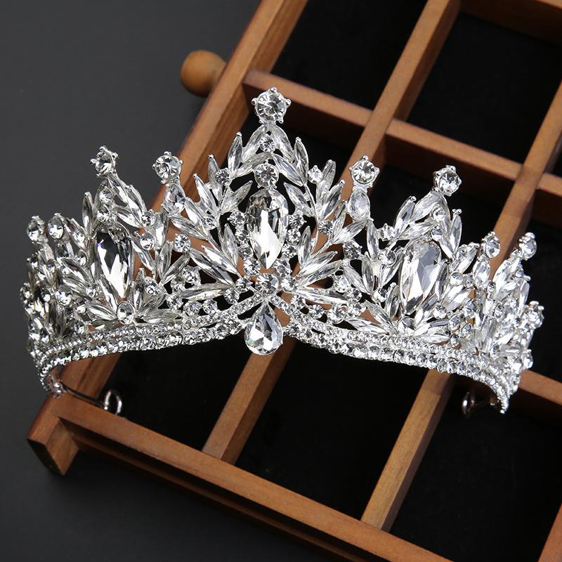 

Серебряная свадебная корона для невесты, головной убор со стразами, новая корейская свадьба, белые свадебные аксессуары, свадебные украшения для волос