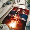 Supernatural TV Show Print Flannel Area Rug Non‑Slip Soft Floor Mat For Sofa Bedroom Game Room Living Room Home Decor Gift