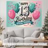 2D 13th Birthday "Official Teenager" Backdrop for Teen Party Decoration