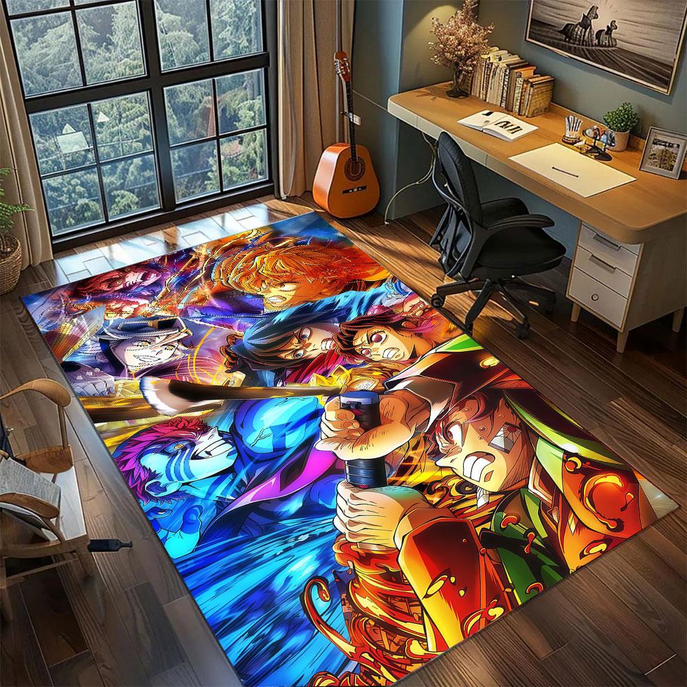 Kimetsu No Yaiba Carpet for Living Room Bedroom Home Decor Cool Movie Mat Play Floor Mat