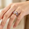 Broadband Enamel Colorful Floral Pattern Ring Retro Bohemian Party Jewelry Gift