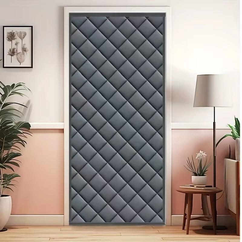 Winter Cotton Household Insulation, Heat Insulation, Windproof Door Curtain Solid Color Thickened Windproof, Cold Proof