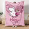 Custom Name Moomin Theme Printed Blanket Perfect For Couch Bed Travel Outdoor Use Machine Washable Cozy Durable
