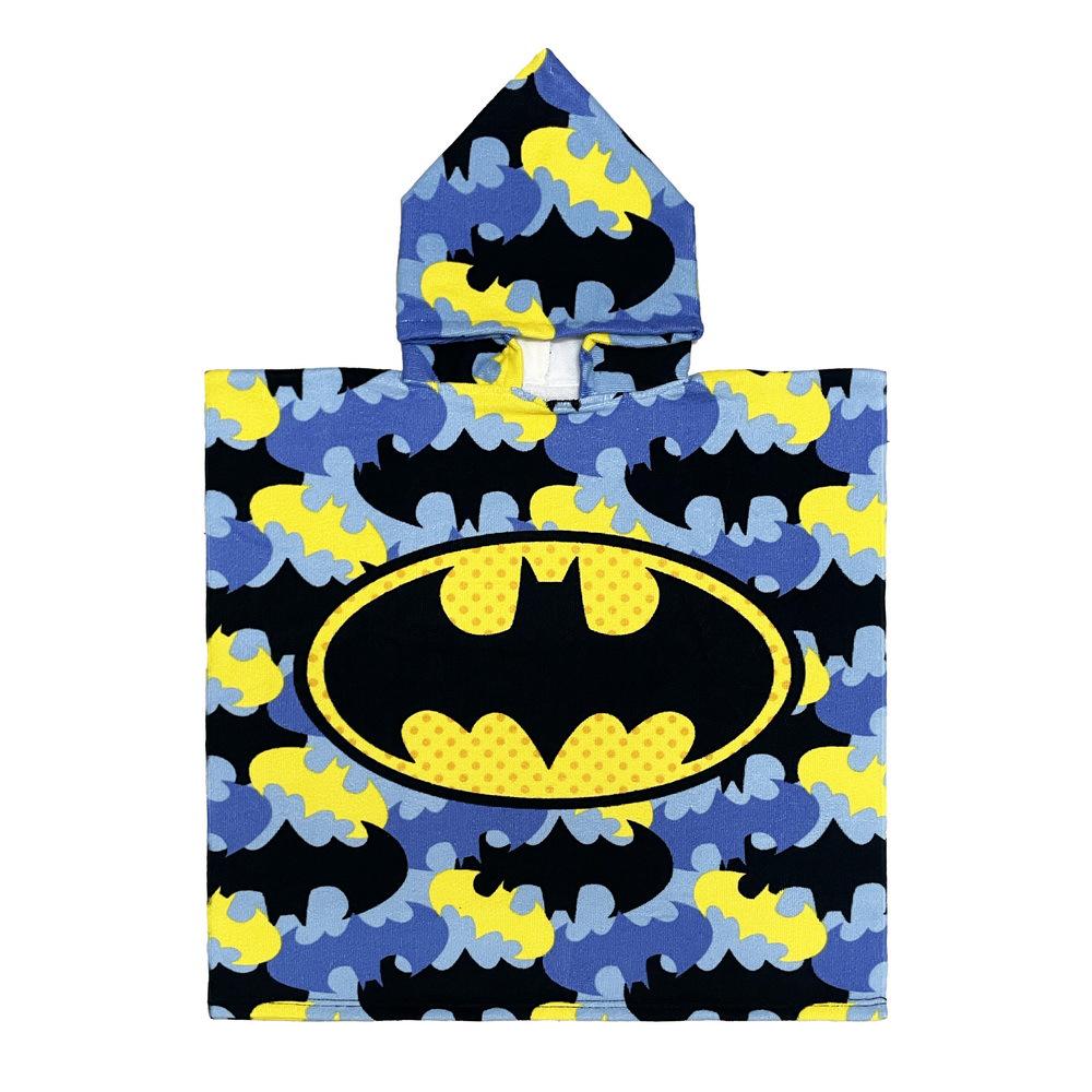 Ultra-Fine Fiber Cartoon Print Kids' Hooded Bath Towel Poncho