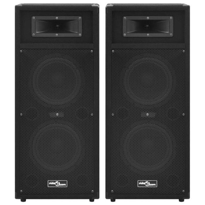 Haut-parleurs passifs - VIDAXL - 2pcs - Noir - 8 pouces - 500W - Son professionnel