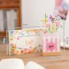 Wooden Base 2026 Desktop Calendar Detachable Base Vase Shaped Bloomy Flowers Desk Calendar DIY Floral Theme Standing Calendar