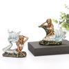 Resin Mermaid Figure Rhinestone Sea Maiden Girl Miniature Fairy Tale Character Ornament Room Decor Handcraft Gift for Girlfriend