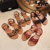 Fashion 2025 New Fashionable Flat Bottomed Shoes Leisure Anti Slip One Foot Beach Sandals Large Size Sexy Leopard Print Shoes for Women