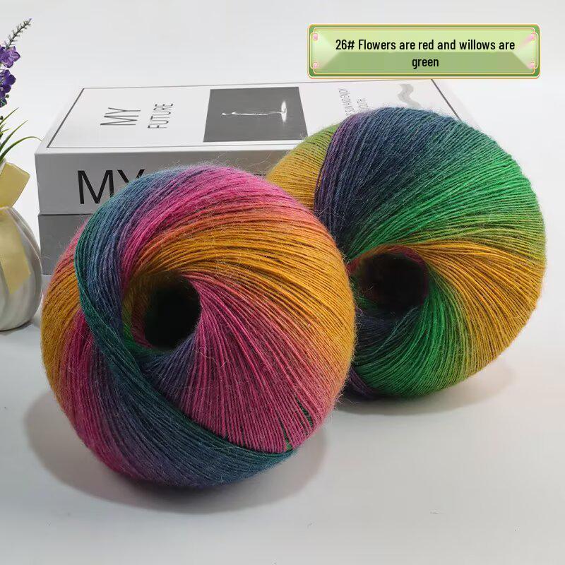 Rainbow Gradient Dyed Yarn 200g - Perfect for DIY Knitting Shawls, Scarves, Sweaters & Coats