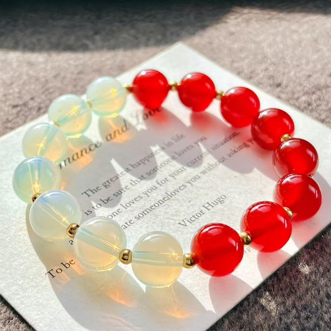 Retro High Quality Natural Chalcedony Artificial Moonstone Bracelet Bracelet
