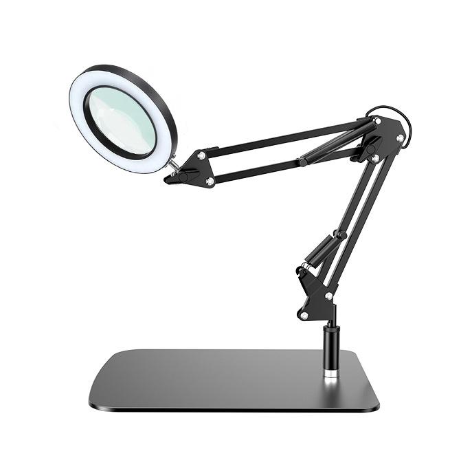 LED Magnifying Desk Lamp for Welding, Tattooing, Nail Care, and Eye Protection