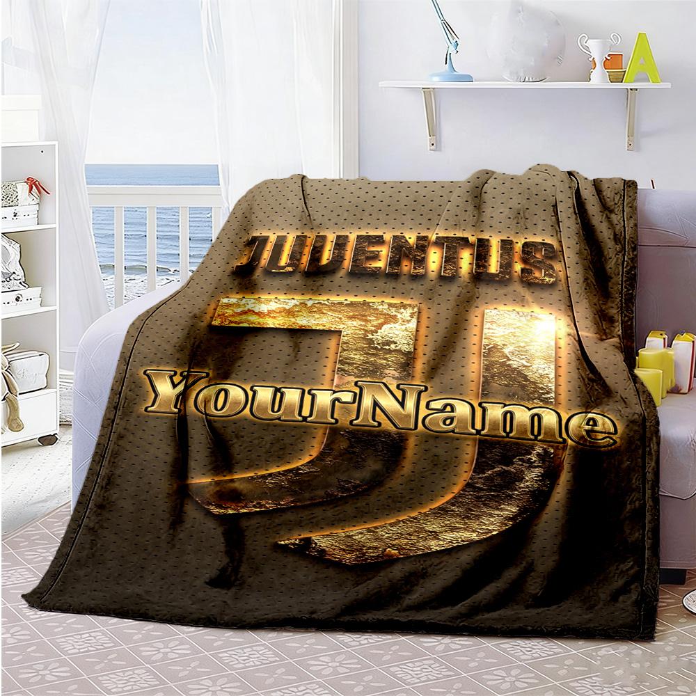 Juventus Customize Text Blanket Throw Personalized Blanket Soft Warm Cozy Great for Seaside Bedding Office Picnics for All Occasions