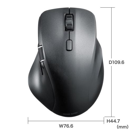 Sanwa Supply Silent Bluetooth Mouse (with Side Wheel, 5 Buttons, Black) MA-BBS523BK
