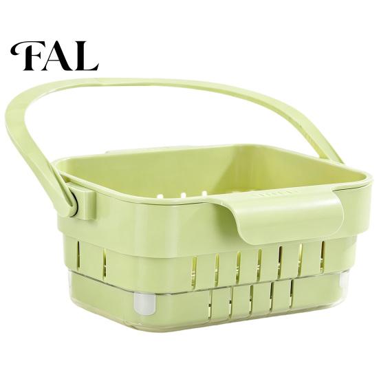 Ventilated Food Storage Rack Kitchen Sink Hanging Drain Basket, with Quick Drying Holes, Foldable Portable Drainer for Noodles Space Saving