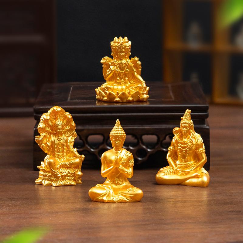 Tibetan Miniature Buddha Statues, In Various Shapes, Are Resin Handicrafts, Altar Ornaments, And Desktop Decorations
