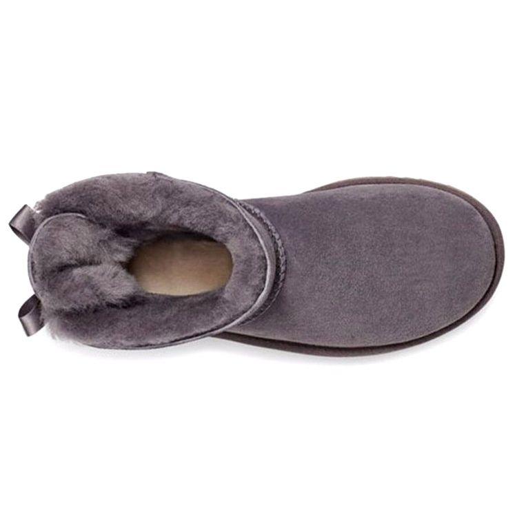 UGG Bailey Warm Non-Slip Bow Short Snow Boots Women Boots Purple Gray 1016501-SHA