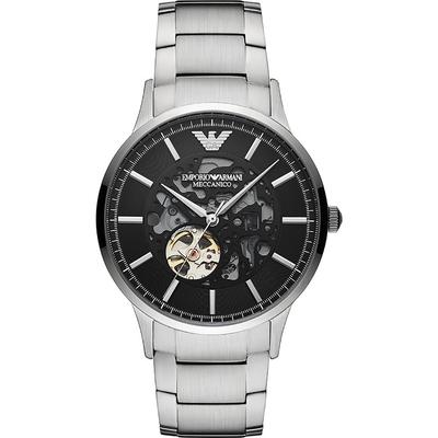Emporio Armani Pánské automatické hodinky Renato z černé nerezové oceli AR60055