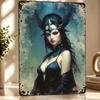 Dark Fantasy Woman Personalized D Textured Metal Poster Wall Art Vintage Tin Signs for Decoration Room Accessories Decor Luxury