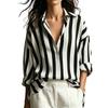 Women's Striped Long Sleeve Button Down Shirt for Casual Daily Wear