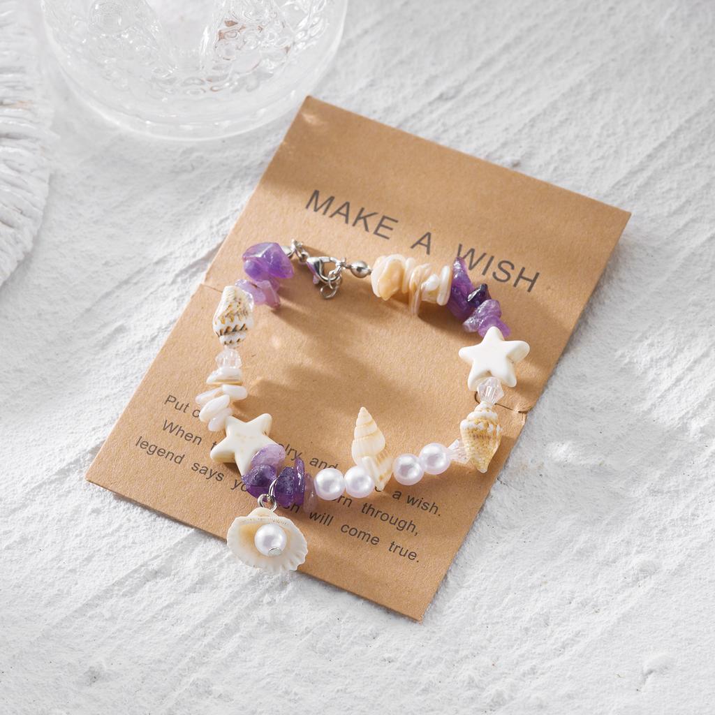 Bohemian Starfish Shell Bracelet for Women Girls Summer Beach Conch Colorful Rice Beads Beaded Bracelet Friendship Jewelry Gifts