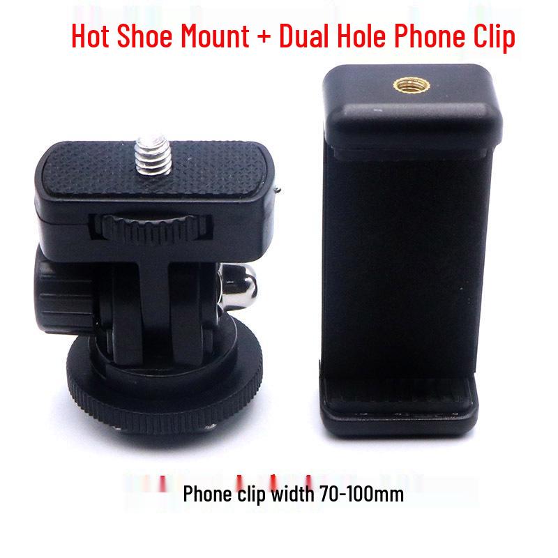 Camera Phone Mount Bracket: Hot Shoe, Cold Shoe, 1/4 Screw, Flash Interface, Ball Head, 3/8 Conversion, DSLR Compatible