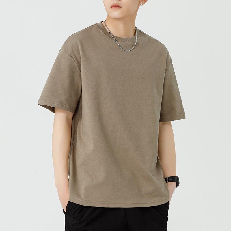 Men's Loose Fit Minimalist Crew Neck Solid T-Shirt, Summer Short Sleeve