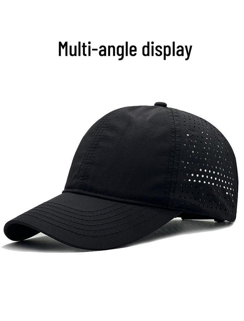 Large Men's Sun Protection Duckbill Cap: Soft, Quick-Drying, Breathable, Thin Brim Baseball Hat for Summer.