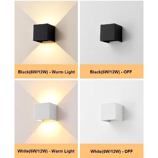 Aluminum LED Wall Lamp Outdoor Waterproof IP65 Interior Wall Light 12W24W Porch Garden Lights Living Room Street Stairs Lighting
