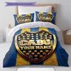 Boca Juniors Custom Name Pattern Bedding Quilt Set Quilt Cover Pillowcase Home Birthday Gift(1 * duvet cover + 2 * pillowcase, without core)