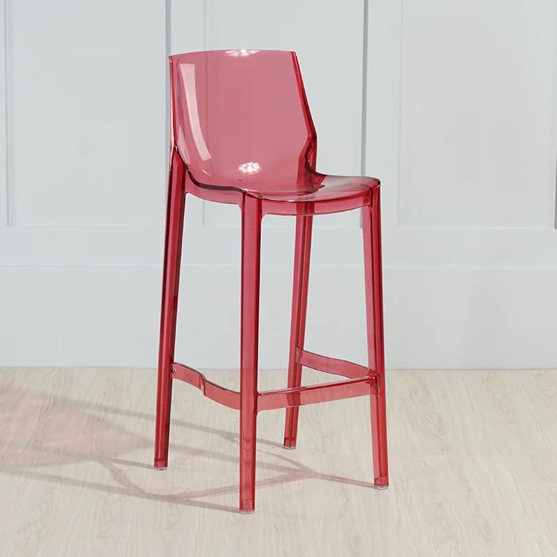 Nordic Transparent Acrylic High Bar Stool - Modern Home Bar Chair for Kitchen/Counter