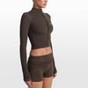 Nike X Skims Ribbed Seamless Stretch Zip Collar Short Sleeve Jacket Women Jackets TPLSL11145W-PHR