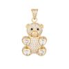 Bulk 14K Cute Charm Brass Jewelry New Design Animal Series Bear Pendant Iced Out Heart Zircon Hip Hop Accessories